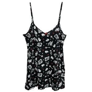 Killstar Whimsigoth Witchy Nightgown Dress XL Black Pajamas Star Bow See U In H